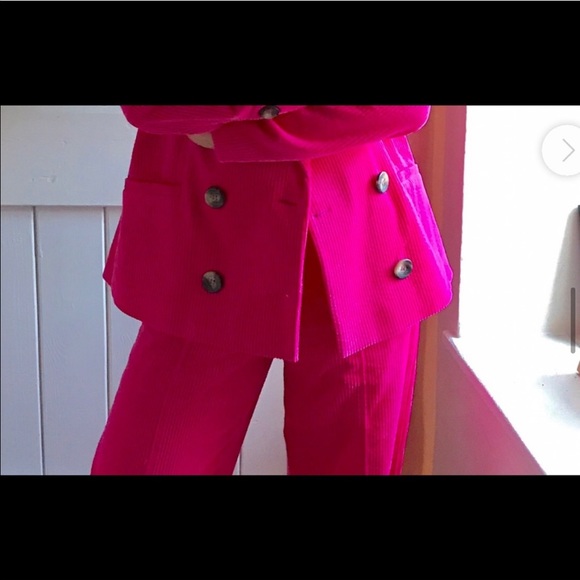 Zara L Fuchsia Corduroy High Rise Pant NWT - Picture 14 of 15